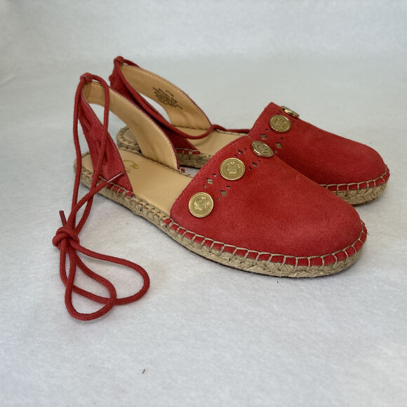 C Wonder Slingback Michaela Coral Suede Coin Detail‎ Espadrilles NEW Size 6.5 - Picture 2 of 5